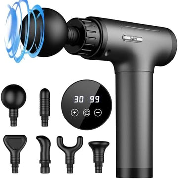 Deep Tissue Percussion Massage Gun with 6 Attachments