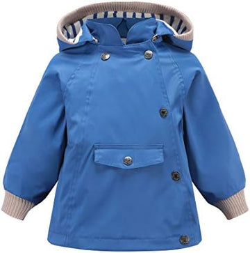 Kids Waterproof Cotton-Lined Hooded Rain Jacket