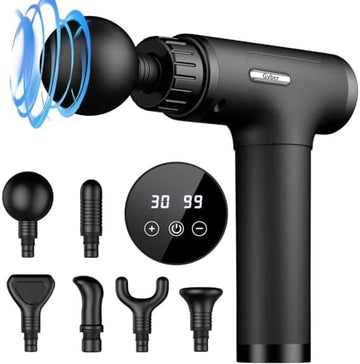 Deep Tissue Percussion Massage Gun with 6 Attachments