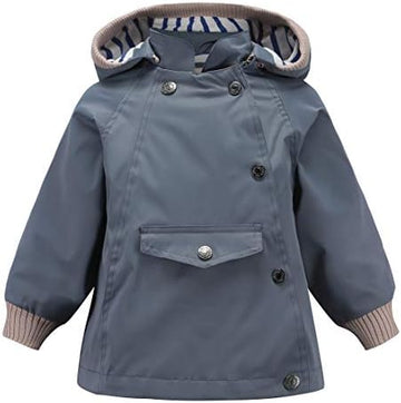 Kids Waterproof Cotton-Lined Hooded Rain Jacket