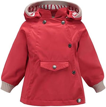 Kids Waterproof Cotton-Lined Hooded Rain Jacket
