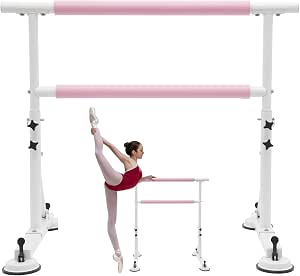 Height-Adjustable Double Ballet Barre for Kids and Adults