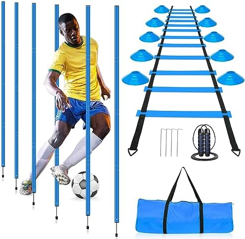 Agility Training Set with Poles, Ladder, Cones and Jump Rope
