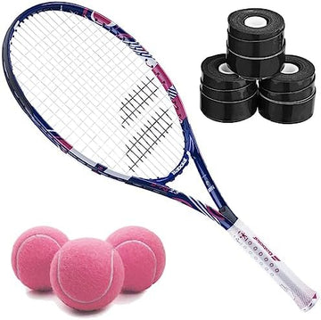 Tennis Racquet Bundle with Overgrips and Tennis Balls