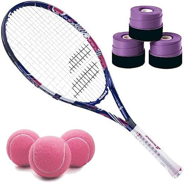 Tennis Racquet Bundle with Overgrips and Tennis Balls