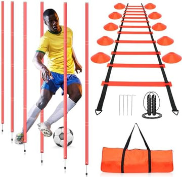 Agility Training Set with Poles, Ladder, Cones and Jump Rope