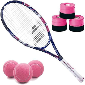 Tennis Racquet Bundle with Overgrips and Tennis Balls