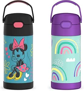 Kids 12 oz Insulated Straw Water Bottle Bundle