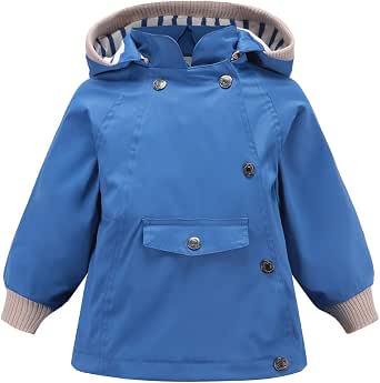 Kids Waterproof Cotton-Lined Hooded Rain Jacket