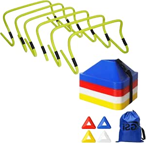 46-Piece Kids Agility Hurdle and Cone Training Set